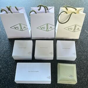 Van Cleef & Arpels mini shopping bags and boxes